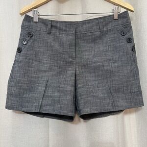 Women's Shorts Sz 8 Gray‎ Chino, 5" Inseam, Sailor Button Pockets Courtenay